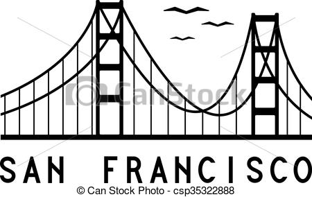 450x284 Golden Gate Bridge Of San Francisco Vector Illustration.