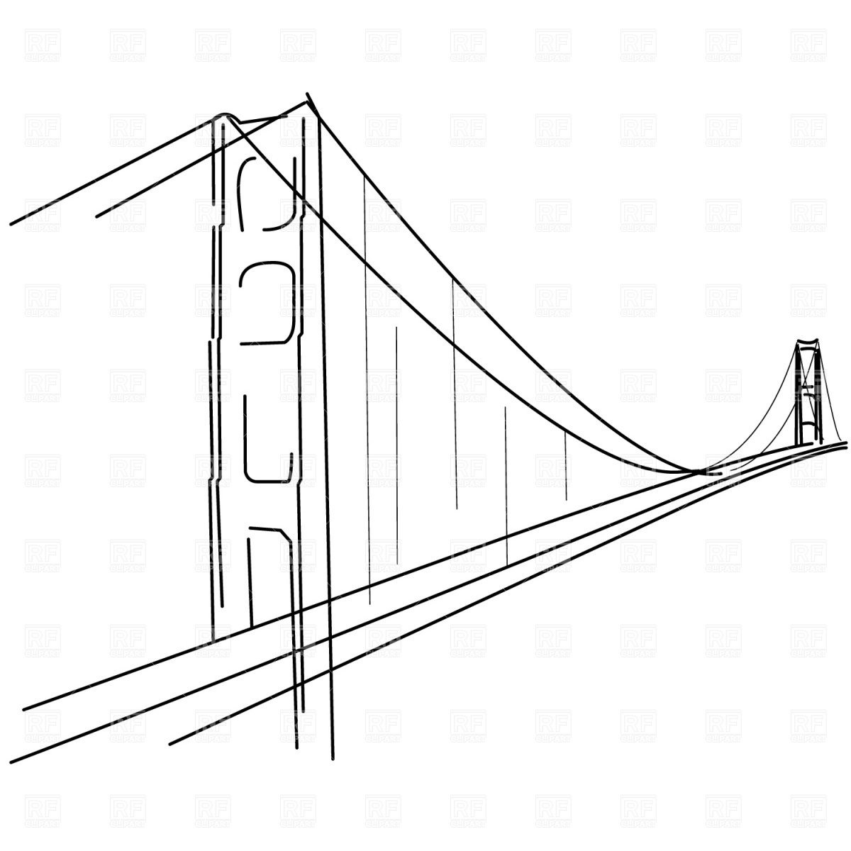 1200x1200 Symbolic Golden Gate Bridge Silhouette Vector Image Vector