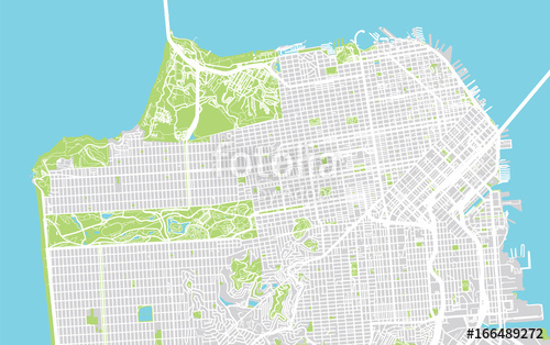 500x314 Urban City Map Of San Francisco, California Stock Image And