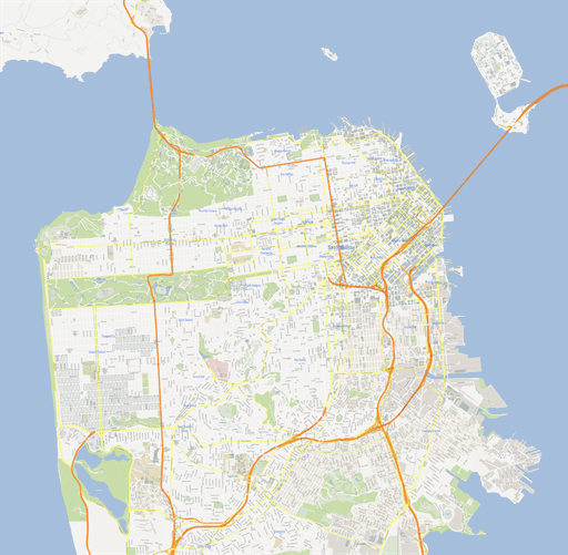 512x501 San Francisco Map Vector