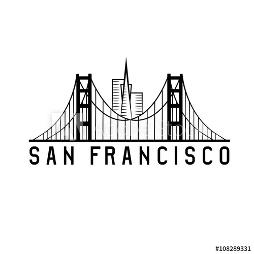 500x500 Skyline Of San Francisco Skyline Vector Design Illustration