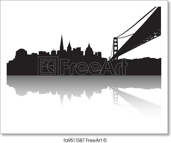 560x470 Free Art Print Of San Francisco Skyline . Vector Of The San
