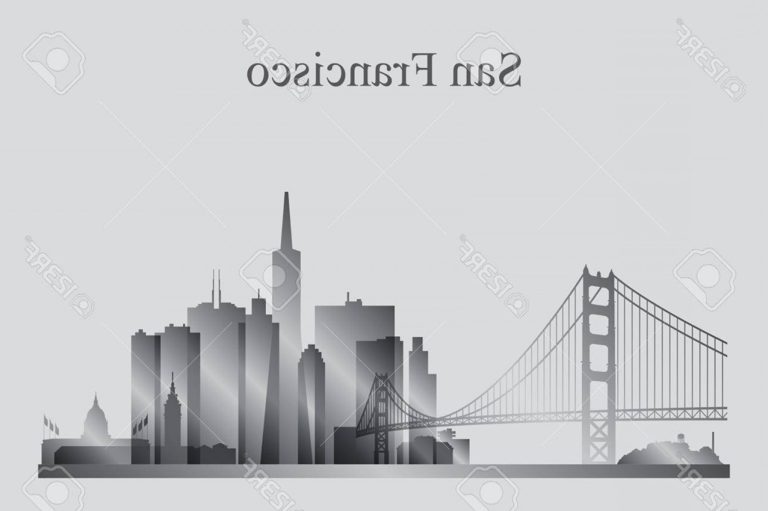 1560x1039 Photostock Vector San Francisco City Skyline Silhouette In
