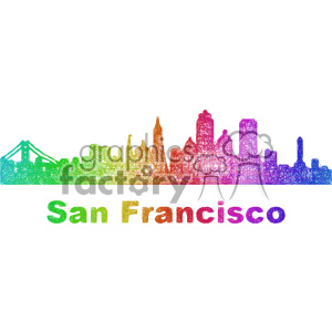 300x300 Royalty Free City Skyline Vector Clipart Usa San Francisco 402692