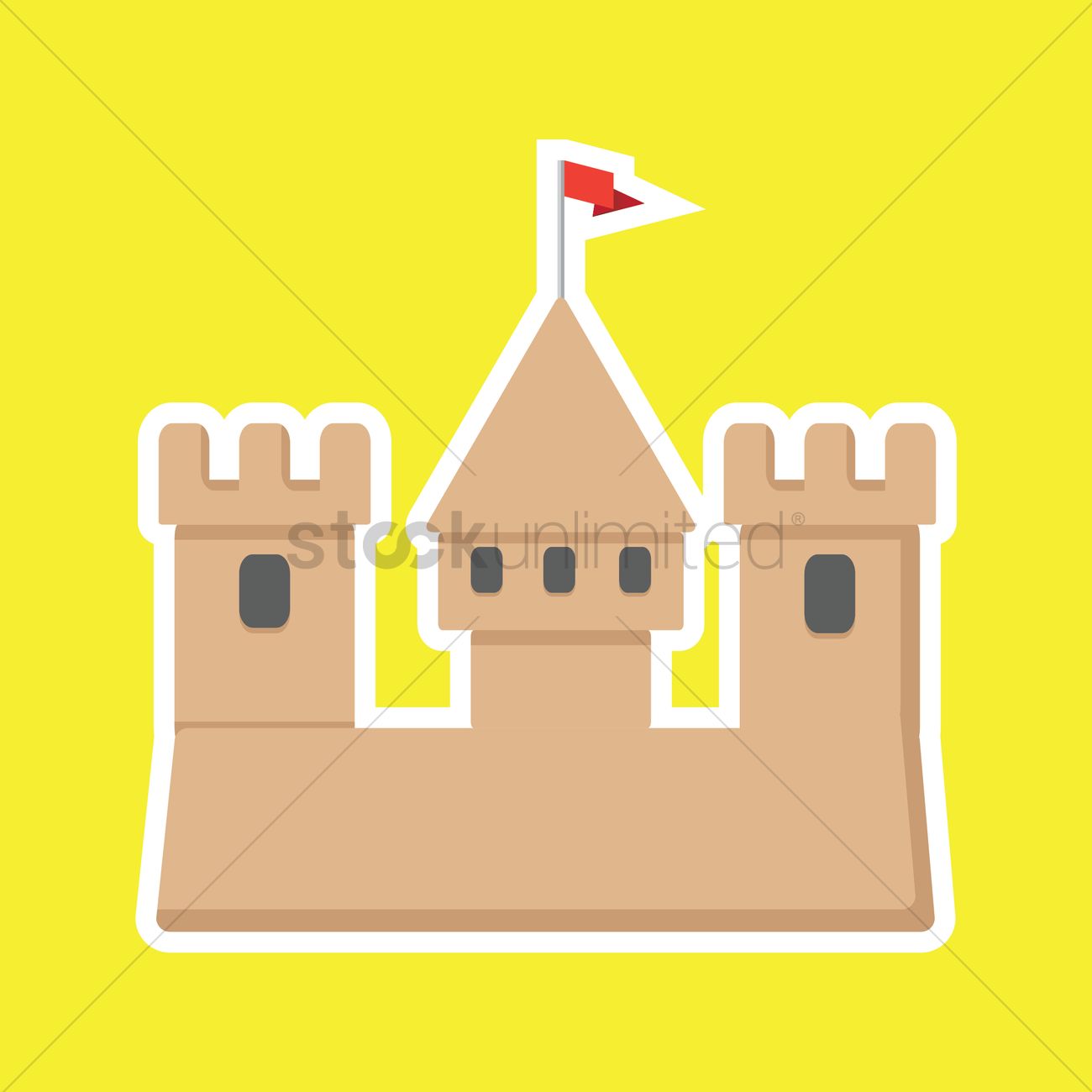 1300x1300 Sand Castle Vector Image