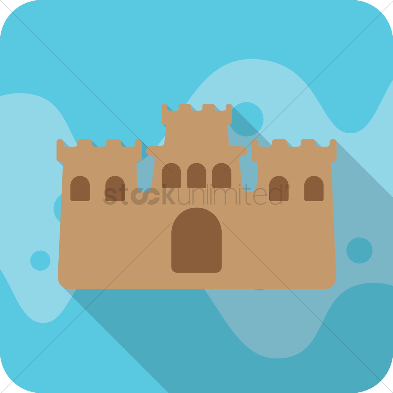 1300x1300 Sand Castle Vector Image