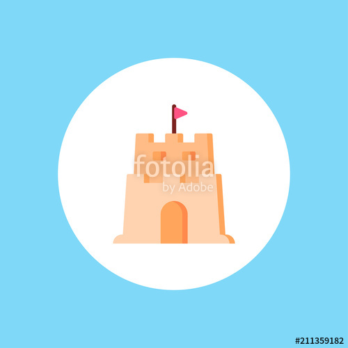 500x500 Sand Castle Flat Vector Stock Image And Royalty Free Vector Files