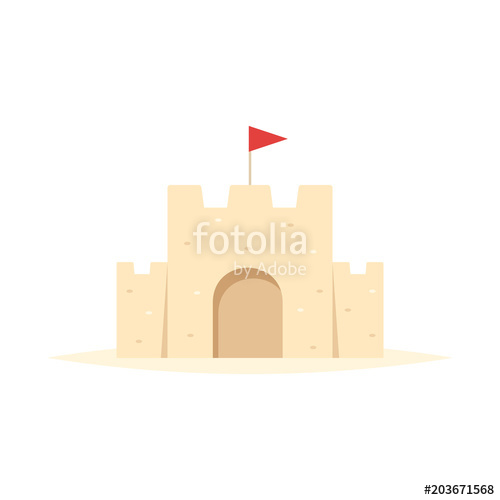 500x500 Sand Castle Vector Isolated Stock Image And Royalty Free Vector
