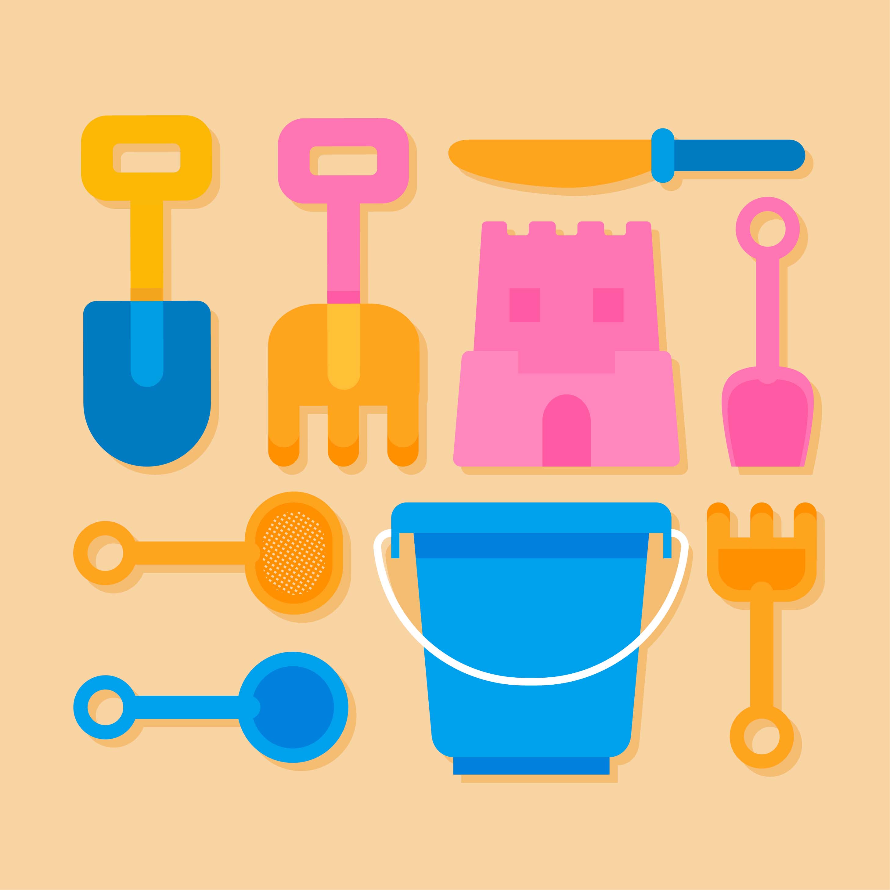 2917x2917 Sand Castle Free Vector Art