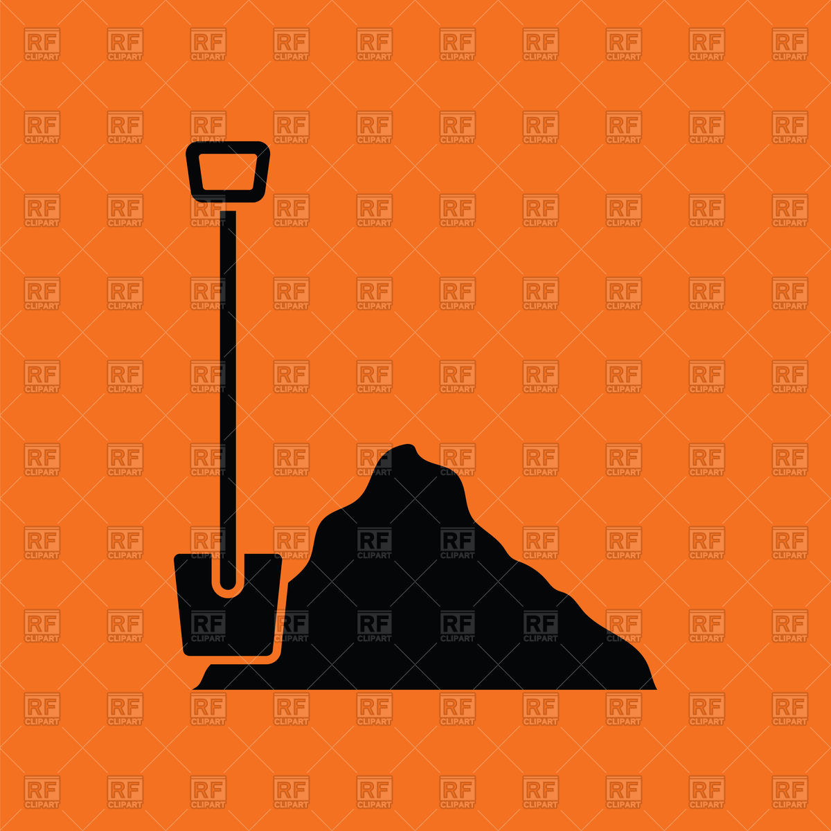 1200x1200 Icon Of Construction Shovel And Sand Vector Image Vector Artwork