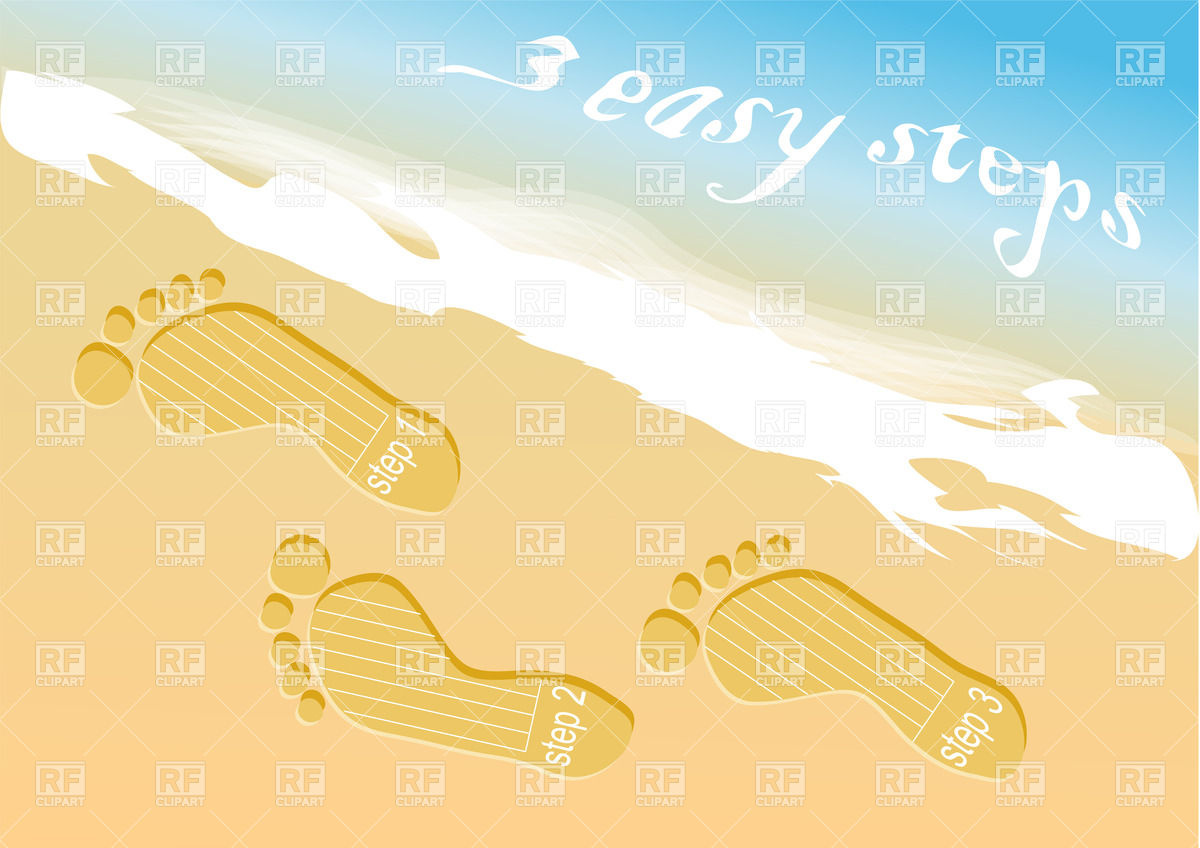 1200x848 Step Prints On The Beach Sand Vector Image Vector Artwork Of