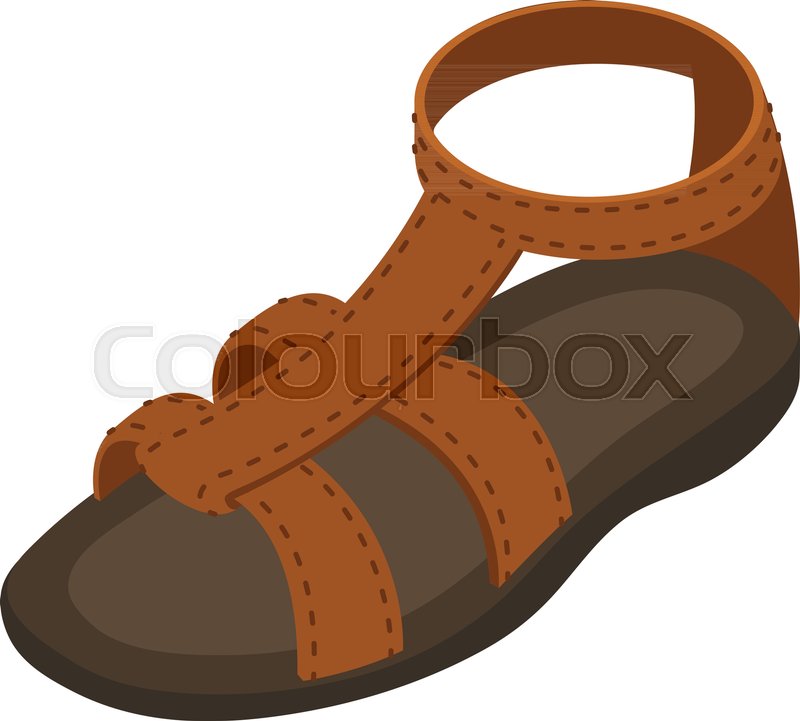 800x721 Summer Sandal Icon. Isometric Illustration Of Summer Sandal Vector