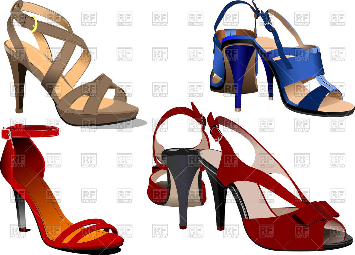1200x865 Fashion Women High Heel Shoes And Sandals Vector Image Vector