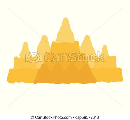 450x414 Sand Castle Isolated. Sandcastle Children Game On Beach. Vector
