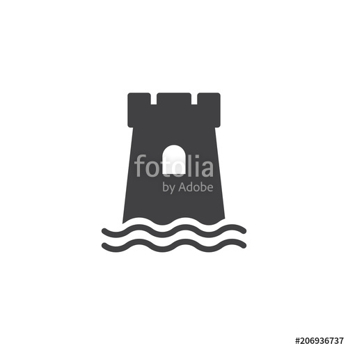 500x500 Sand Castle Vector Icon. Filled Flat Sign For Mobile Concept And