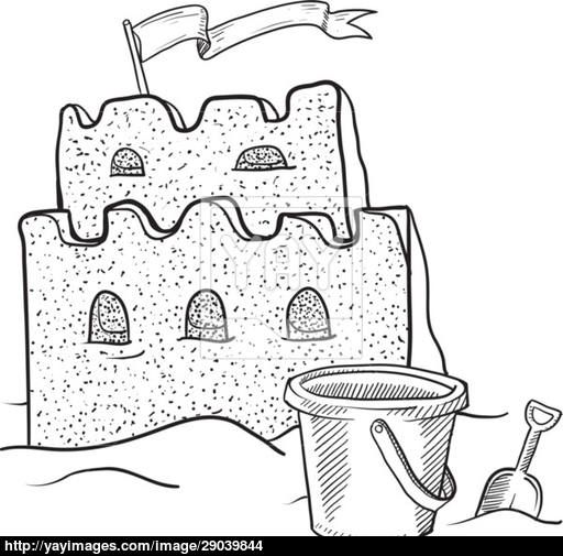 512x505 Sand Castle Vector Vector