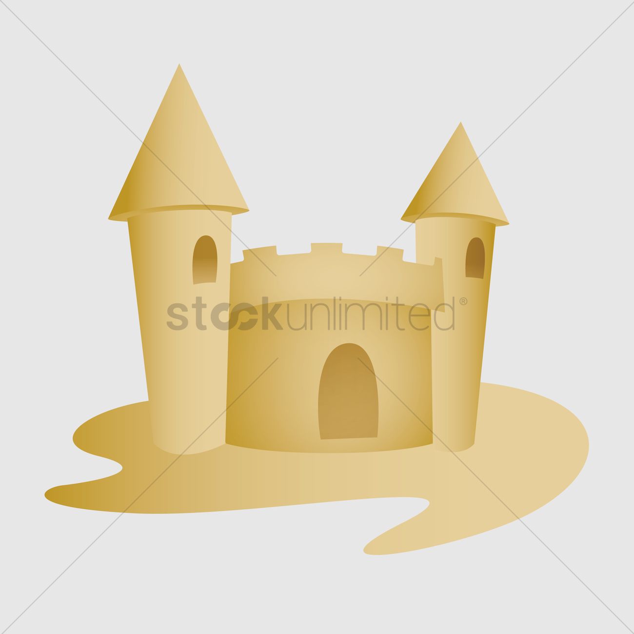 1300x1300 Sandcastle Vector Image
