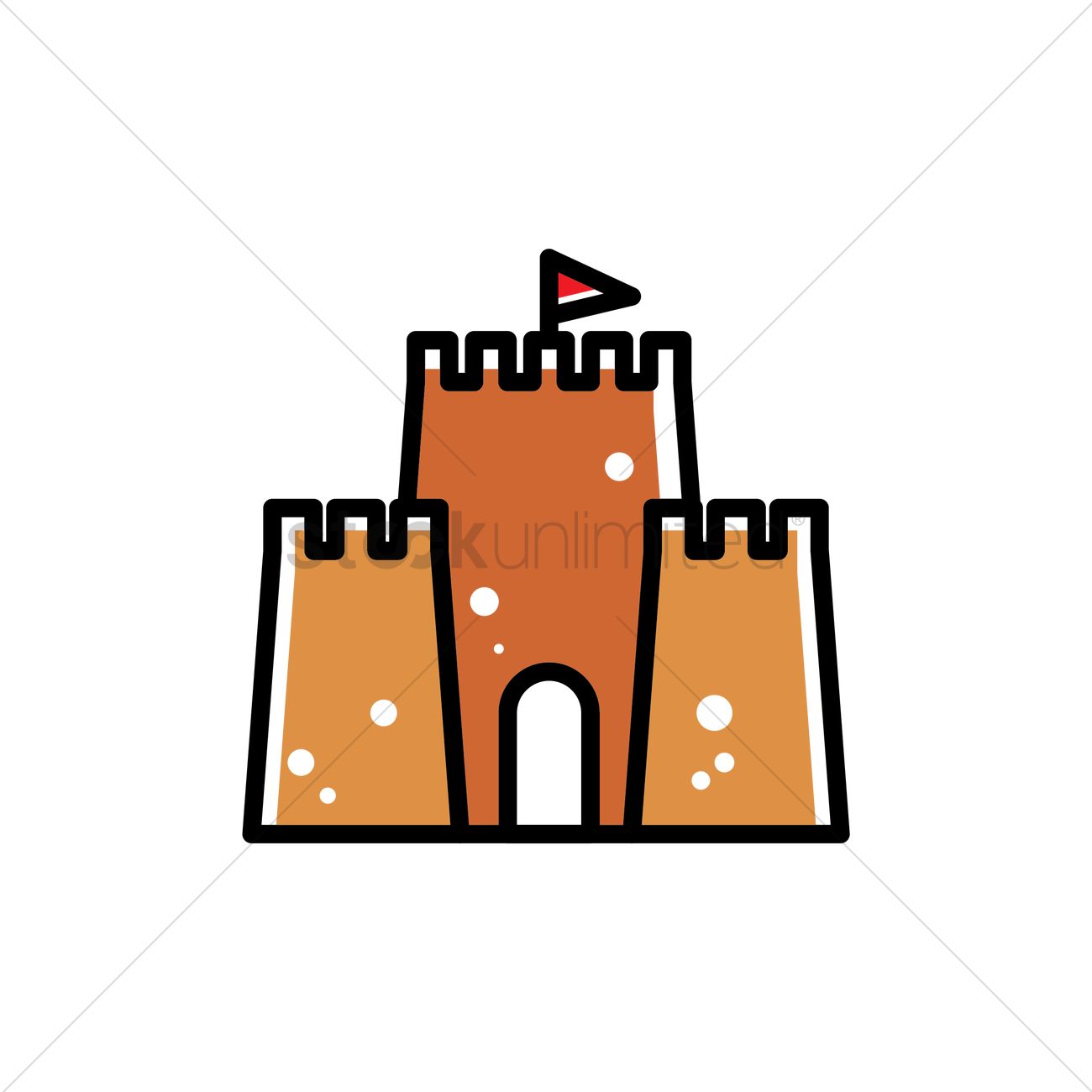 1300x1300 Sandcastle Vector Image