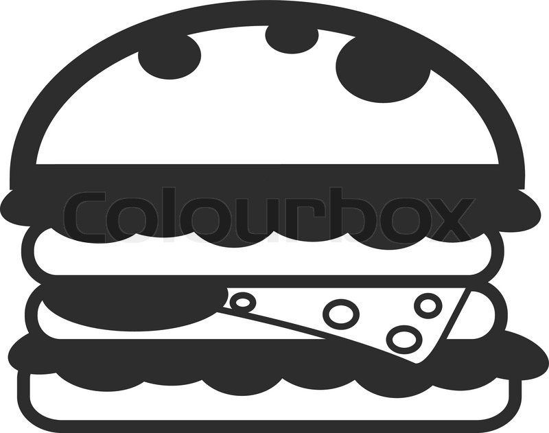 800x631 Vector Sandwich Black Icon Stock Vector Colourbox