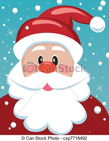 365x470 Vector Xmas Illustration Of Santa With Big Beard For Your Text.