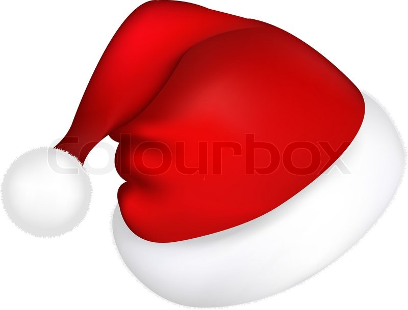800x609 Hat Santa Claus, Isolated On White Background, Vector Illustration