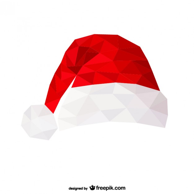 626x626 Polygonal Santa Claus Hat Vector Free Download