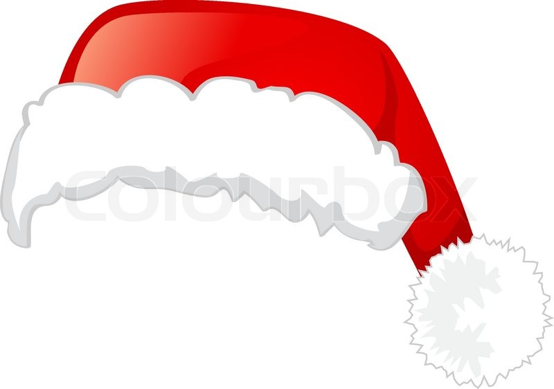 800x562 Santa Claus Hat, Isolated On White Background, Vector Illustration