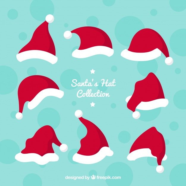 626x626 Santa Claus Hat Collection Vector Free Download