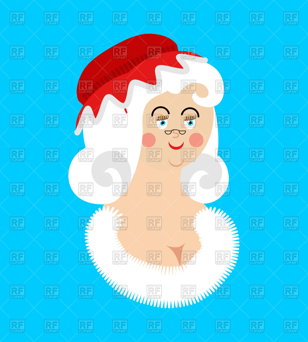 1080x1200 Mrs. Claus Face. Wife Of Santa Claus. Vector Image Vector