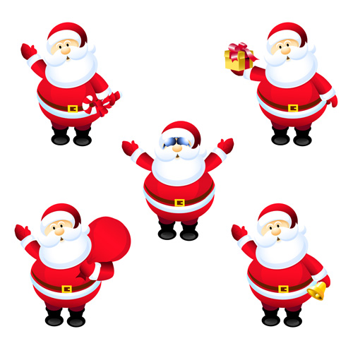 500x500 Different Santa Claus Design Vector 03 Free Download