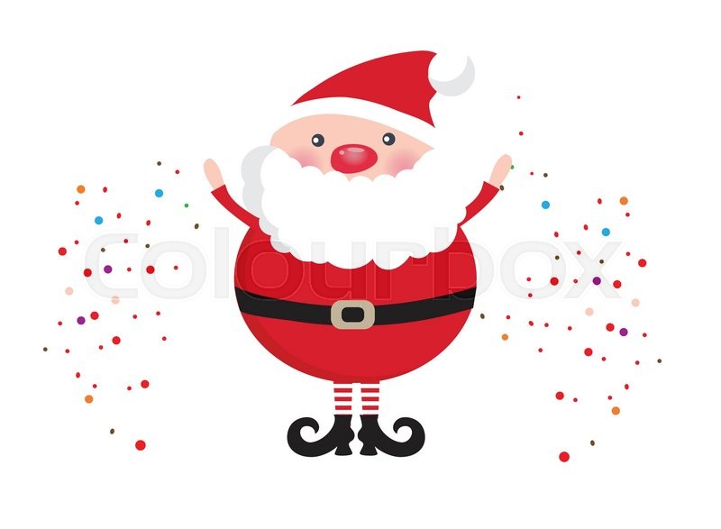 800x587 Cute Santa Claus Face Icon On Dark Brown Background. Christmas