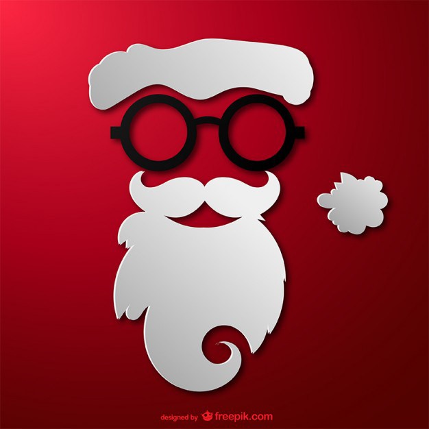 626x626 Hipster Santa Face Free Vector 123freevectors
