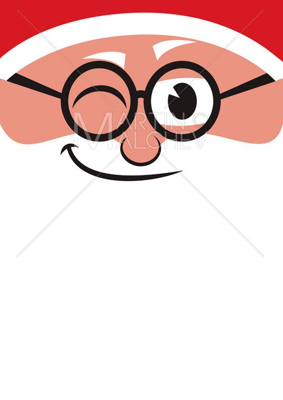570x806 Santa Face Vector Cartoon Clipart Illustration. Christmas Etsy