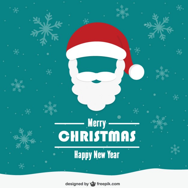 626x626 Vintage Christmas Card With Santa Claus Face Vector Free Download