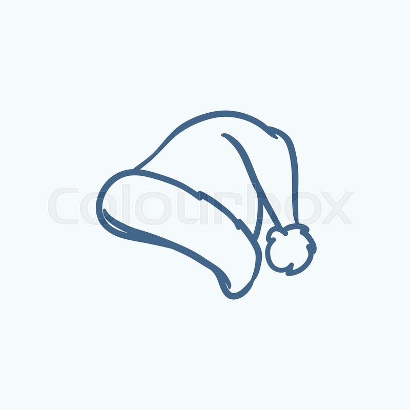 800x800 Santa Hat Vector Sketch Icon Isolated On Background. Hand Drawn