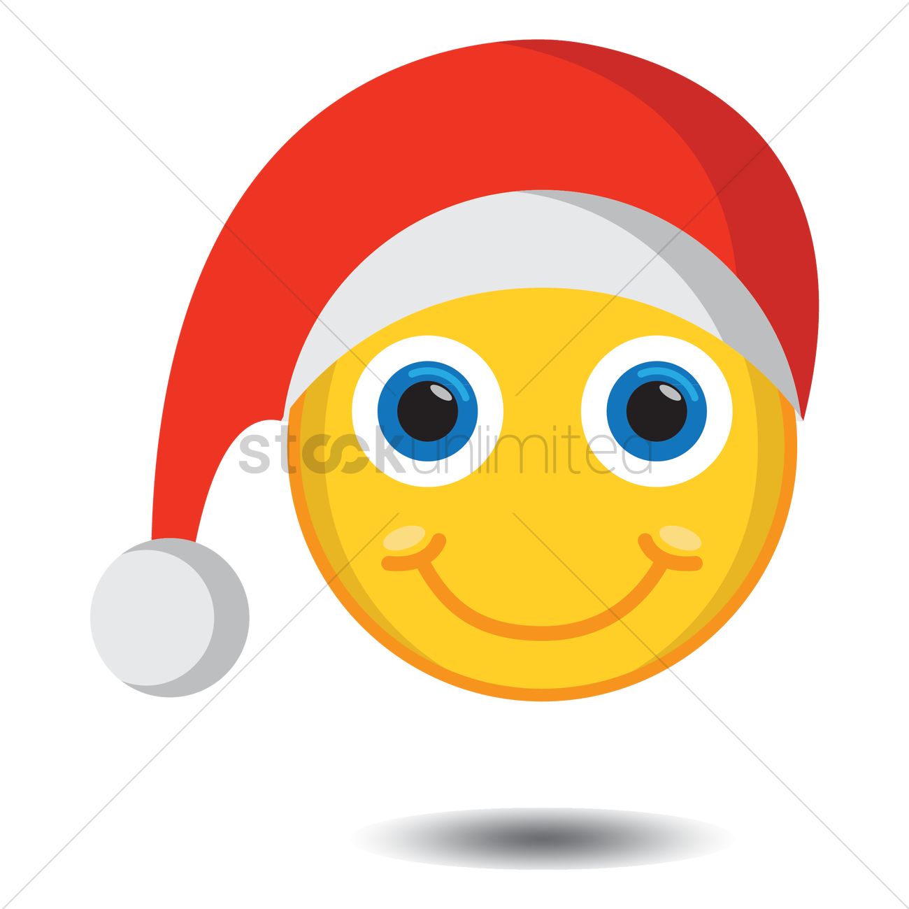 1300x1300 Smiley Wearing Santa Hat Vector Image
