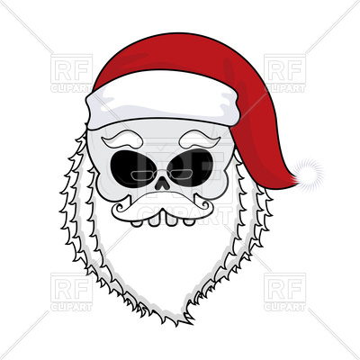 400x400 Skeleton Head In Red Santa Hat Vector Image Vector Artwork Of
