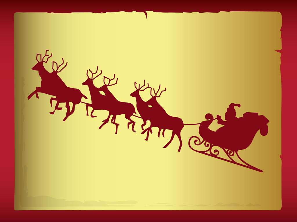 1024x765 Santa Sleigh Vector Vector Art Amp Graphics