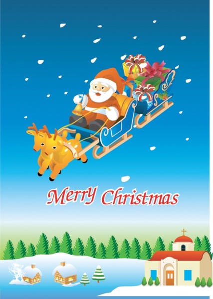 427x600 Santa Claus Sleigh Vector Free Vector In Adobe Illustrator Ai