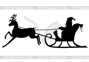 300x210 Silhouette Santa Claus Riding On Deer Sleigh