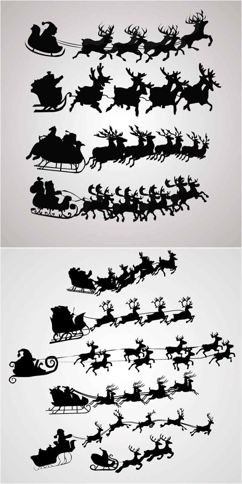 800x1600 Santa Claus On A Sleigh Vector. Free Download!! Cricut Trials