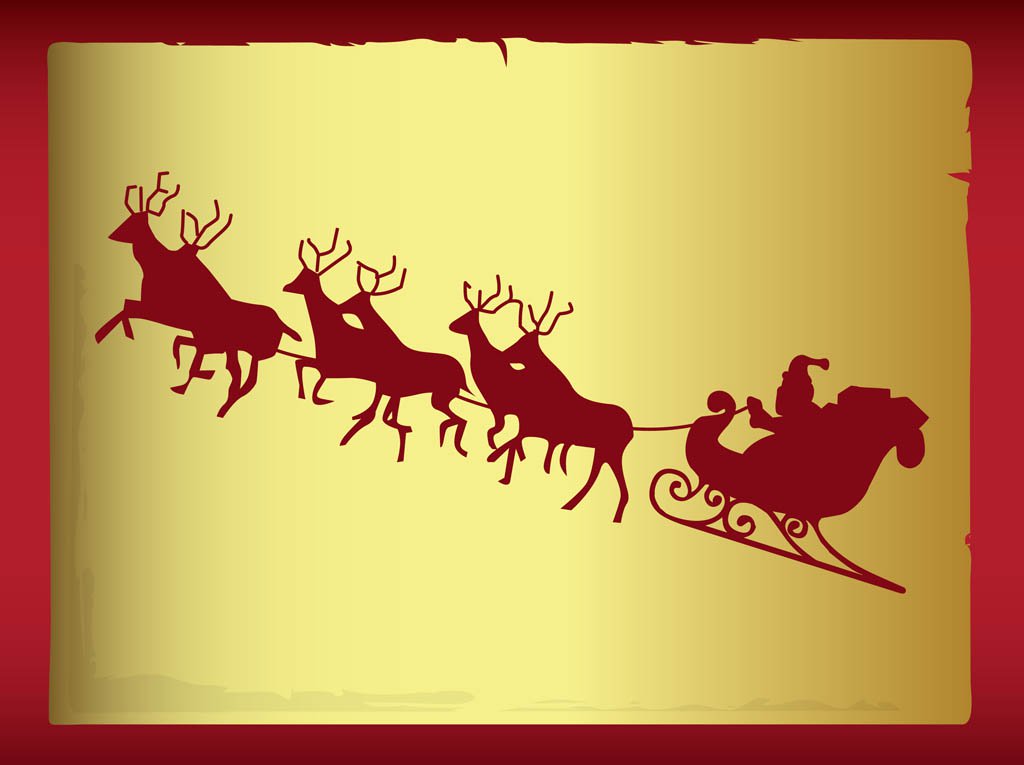 1024x765 Santa Sleigh Vector Vector Art Amp Graphics