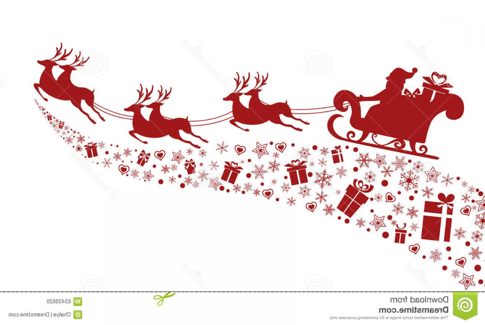 1560x1044 Stock Illustration Red Silhouette Santa Claus Flying Reindeer