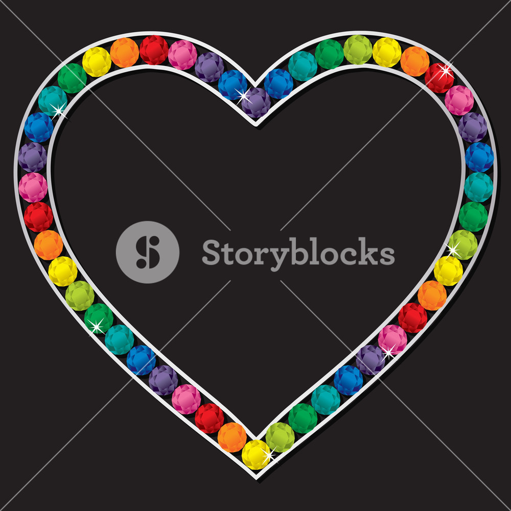 1000x1000 Party Sapphire Encrusted Heart Card In Vector Format. Royalty Free