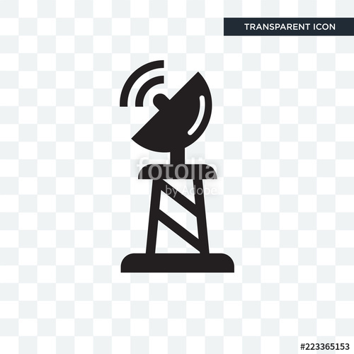 500x500 Satellite Dish Vector Icon Isolated On Transparent Background
