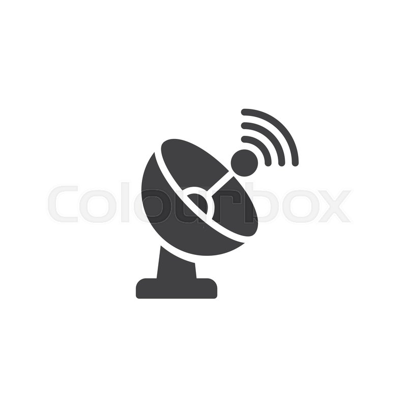 800x800 Satellite Dish Vector Icon. Filled Flat Sign For Mobile Concept