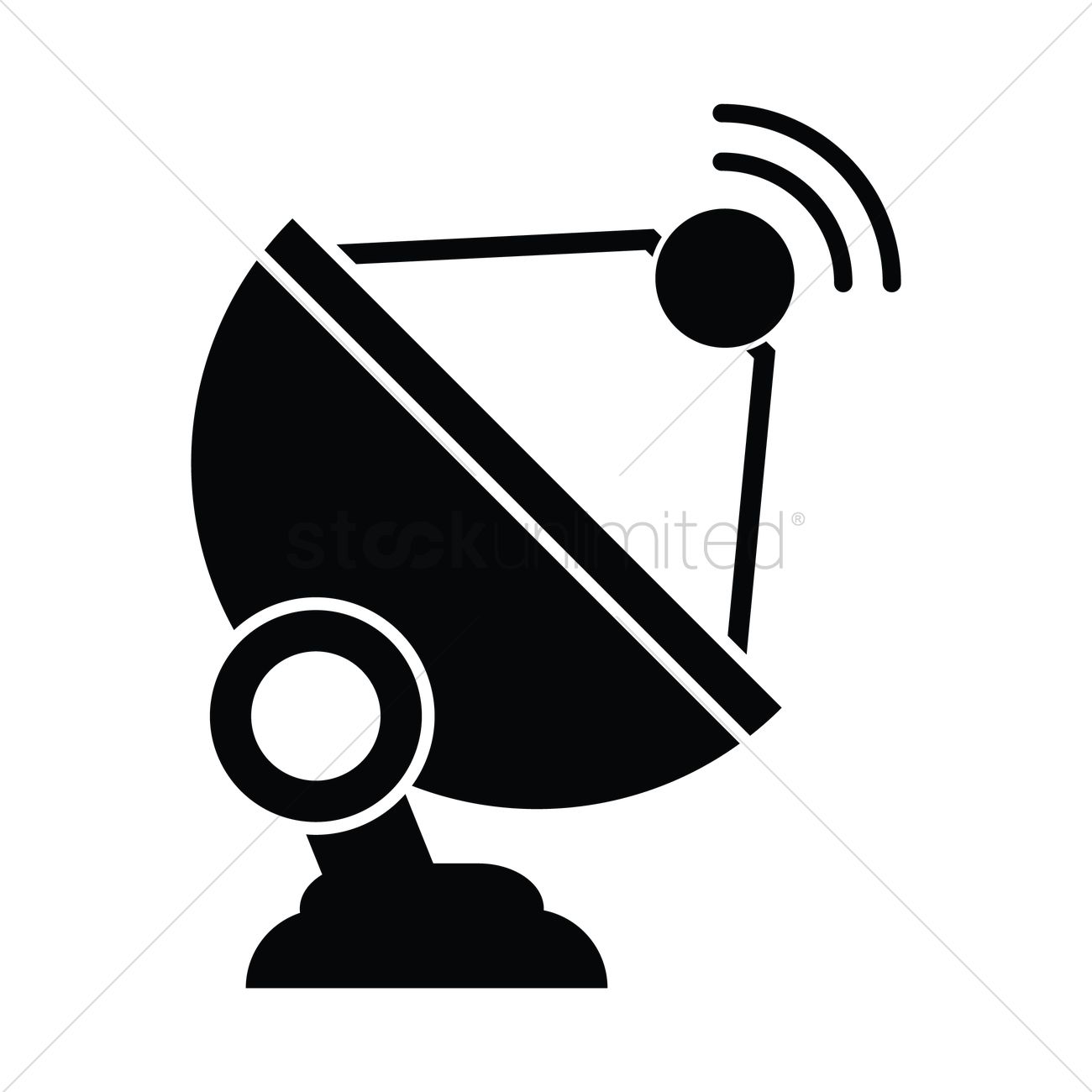 1300x1300 Silhouette Of A Satellite Dish Vector Image