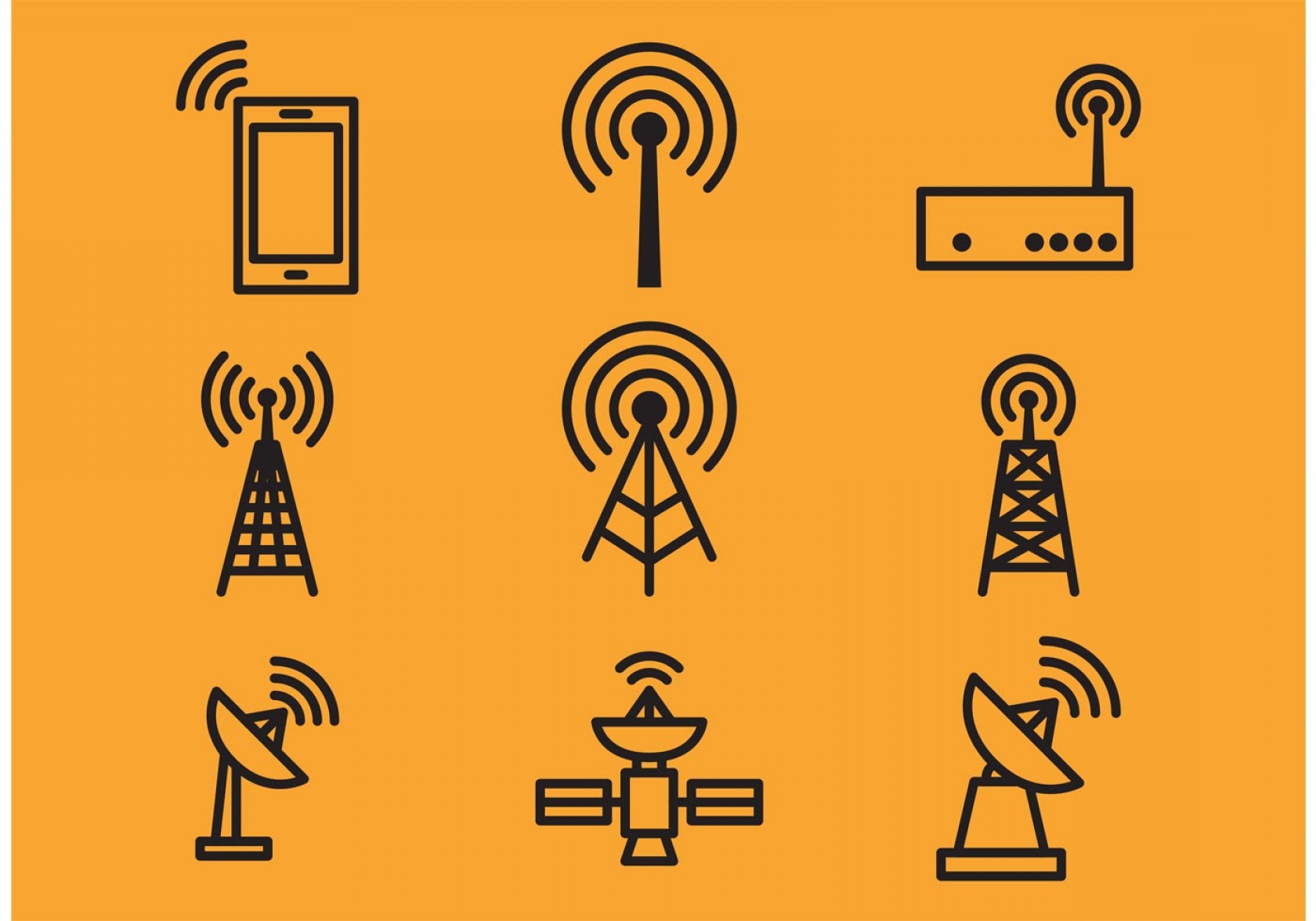 1680x1176 Antenna Tower And Satellite Vector Icons Arenawp