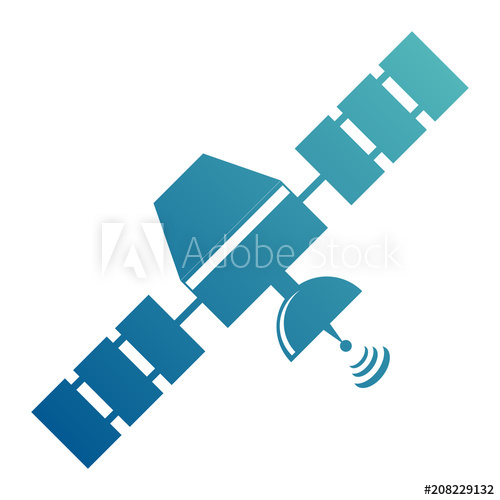 500x500 Artificial Earth Satellite, Vector Illustration