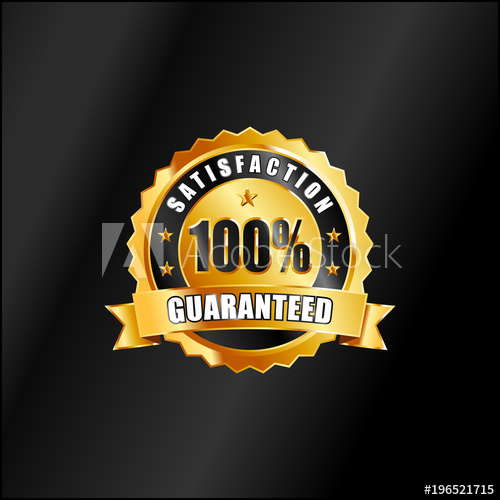 500x500 Satisfaction Guaranteed Vector Badge In Gold Color